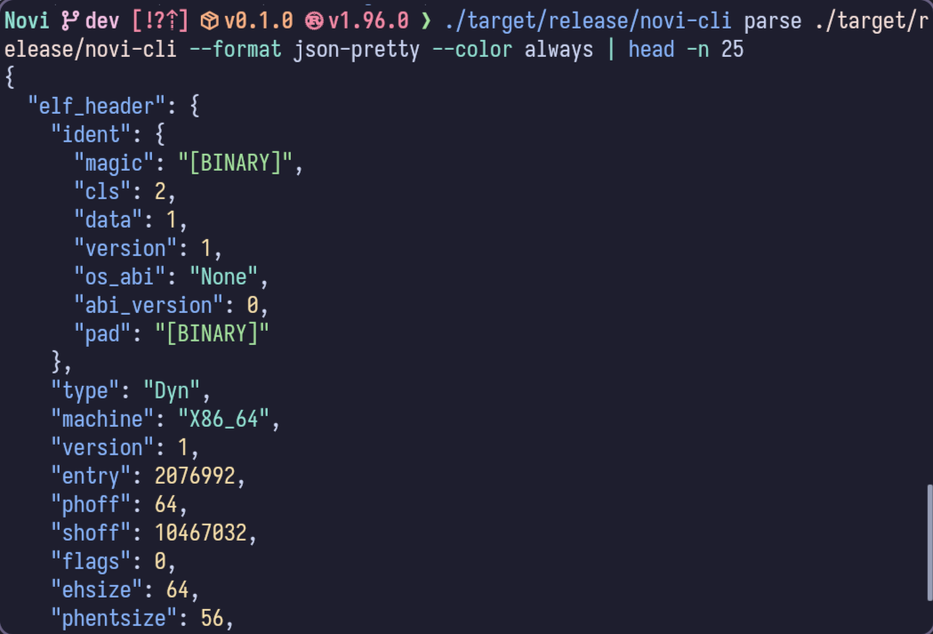 Json output from the CLI client
